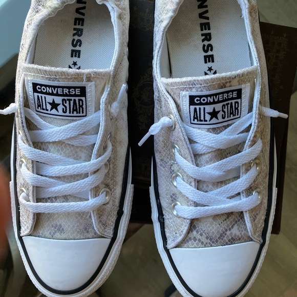 Converse Shoreline Beige/Grey Snakeskin - Size 9 - Picture 8 of 10
